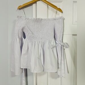 Rue+ White Off Shoulder Smocked Peplum Top – Size 2X – New With Tags